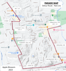 4/24/23: April 29 Apple Blossom Parade Detour Routes & Road Closures
